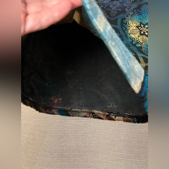 Caia 3/4 Sleeve Velvet Multicolor Y2K 2000’s 90’s  Mystical Top Blouse - Picture 4 of 10